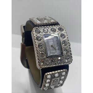 Geneva Big Buckle Rhinestone Country Watch Works New Battery